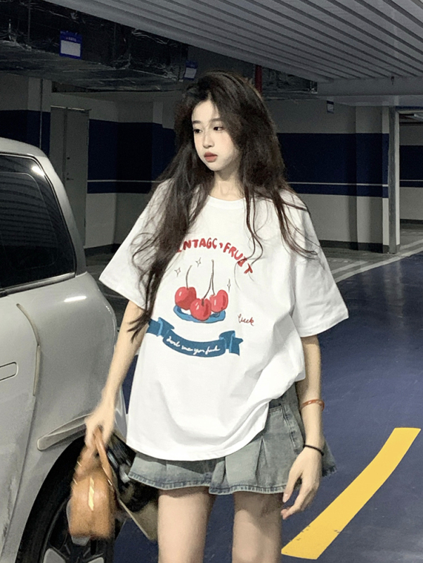 原創~實拍~印花純棉短袖T恤女印花半袖上衣