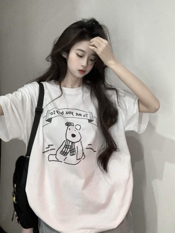 原創~實拍~印花純棉短袖T恤女印花半袖上衣