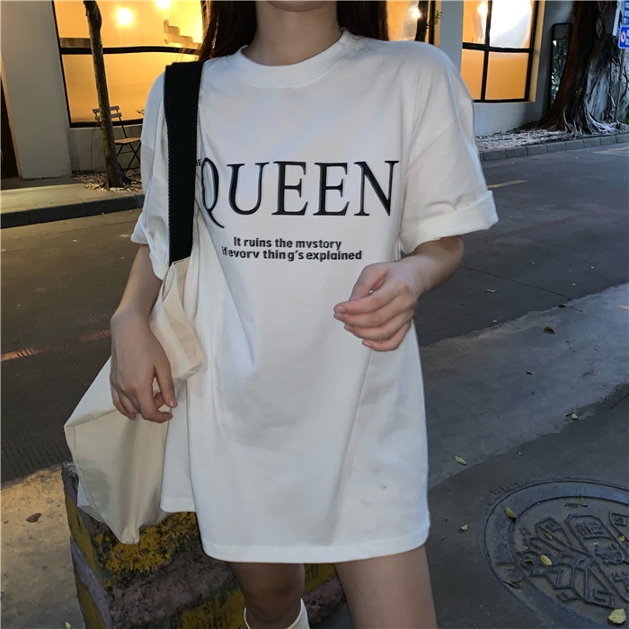 圓領T恤女短袖2024夏裝新款設計感小眾休閒百搭半袖ins上衣潮