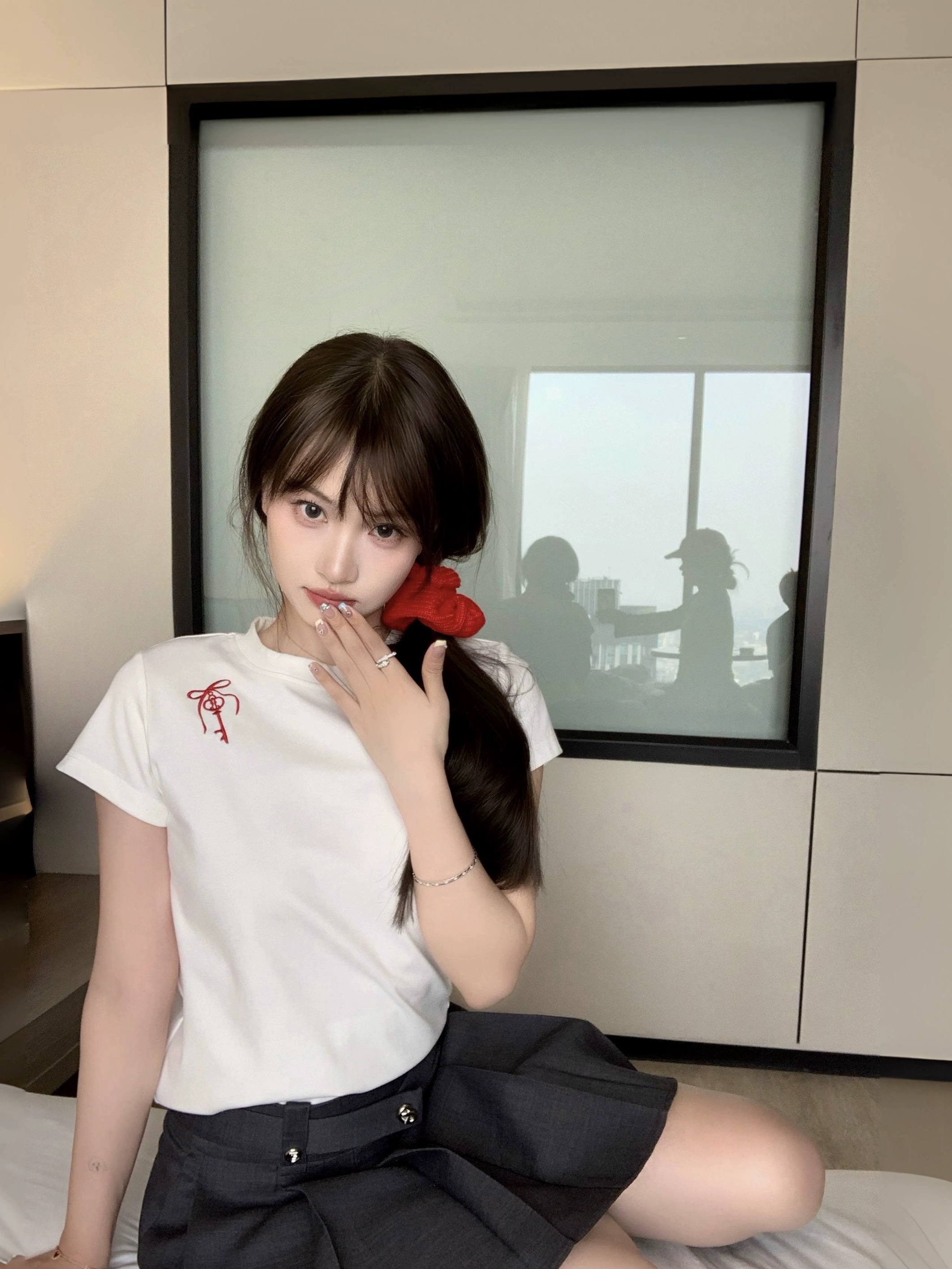 印花正肩短袖t恤女夏季夏小眾美式純棉顯瘦體恤上衣