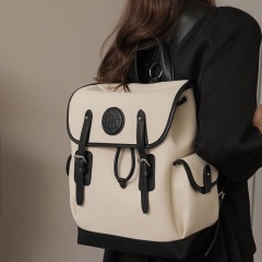 New Style Large Capacity Canvas Bag 2024 Unique Design Student School Backpack Double Shoulder Bag Casual Matchable Handbag