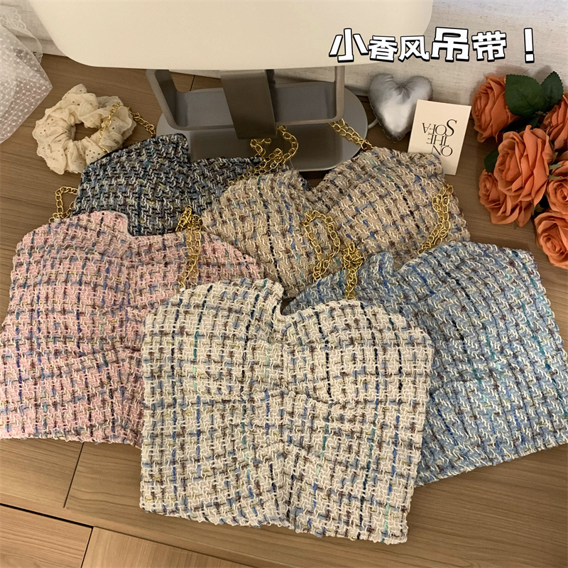 實拍 純欲抹胸鏈條小香風不規則背心吊帶上衣女