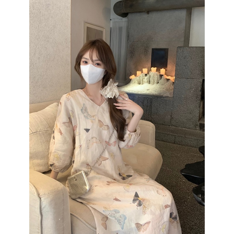 實拍  春款新中式清冷感仙女國風連衣裙