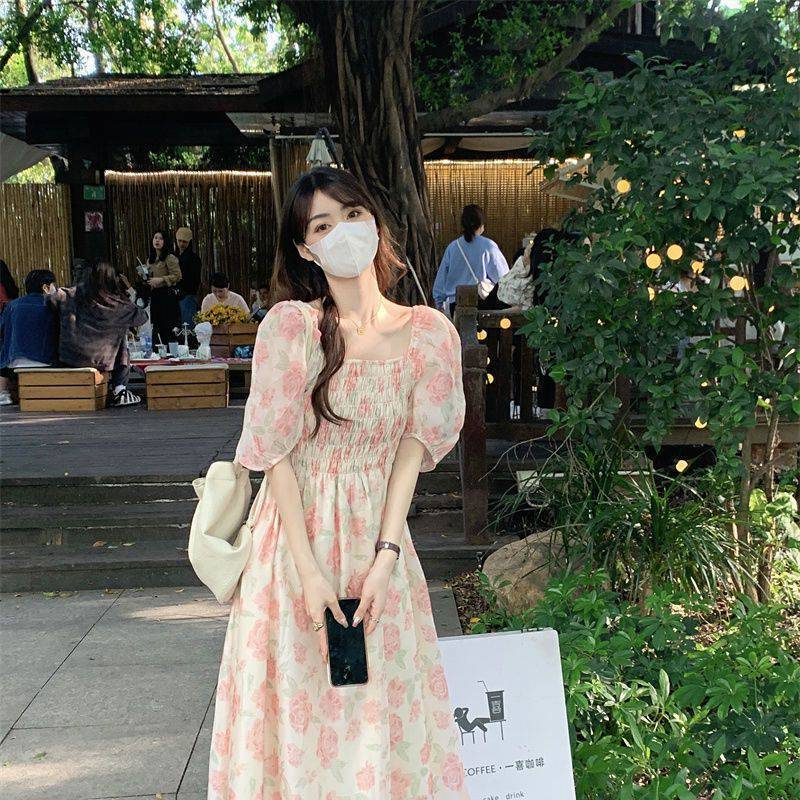 法式ins超仙學生裙子新款連衣裙春夏季高級感碎花辣妹裙溫柔