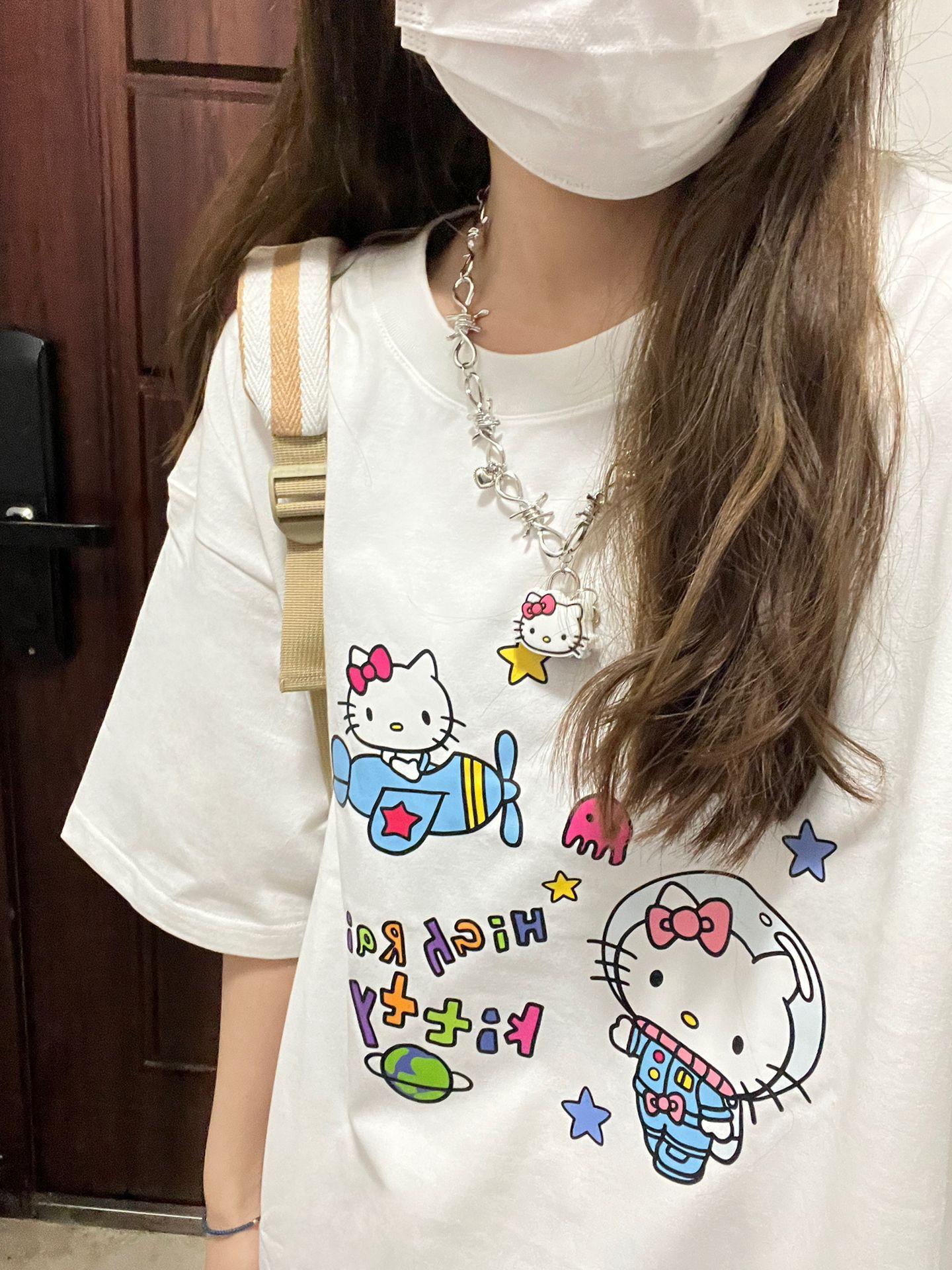官圖 重磅/精梳純棉 後包領 有縫邊 S-XXXL 夏裝短袖T恤女
