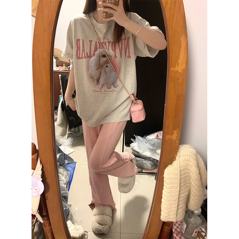 官圖 重磅/精梳純棉 後包領 有縫邊 S-XXXL 夏裝短袖T恤女