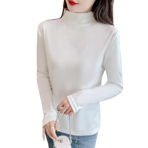 Control 8+ real shot German velvet half turtleneck bottoming shirt to keep women warm in autumn and winter, long-sleeved T-shirt, slimming top