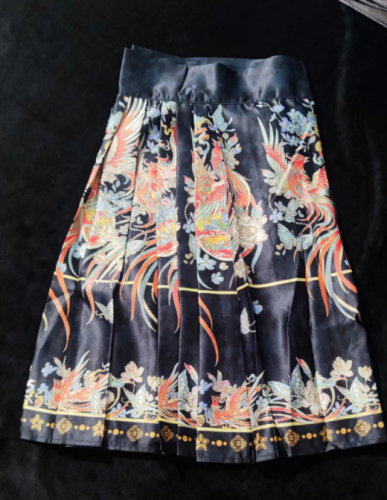 新中式国风马面短裙女夏季高腰时尚设计感遮胯百褶改良汉服半身裙