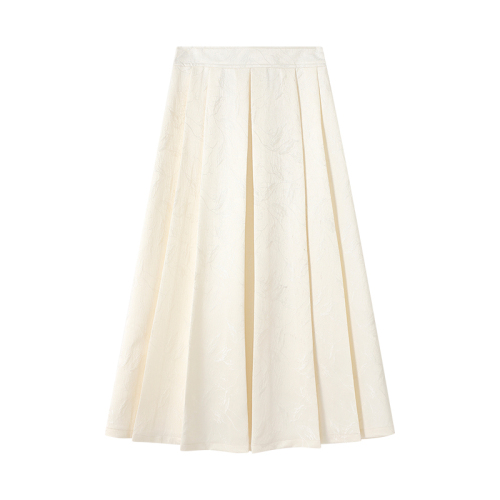 Real shot of new Chinese-style national style skirt for women in spring and summer high-waisted slim retro jacquard A-line skirt with large swing horse face skirt