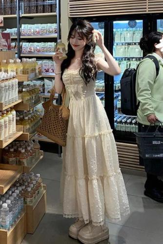官图~REESE 奶酥甜茶 夏季温柔风法式设计感收腰显瘦女装连衣裙