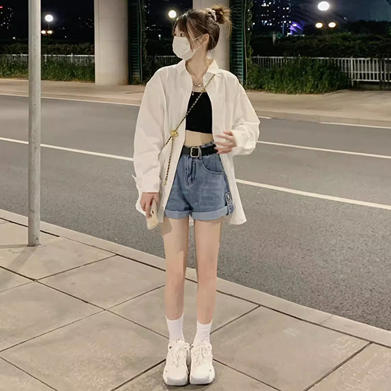 長袖白色襯衫女春春季2024新款女裝上衣法式小眾襯衣寬鬆日系外套