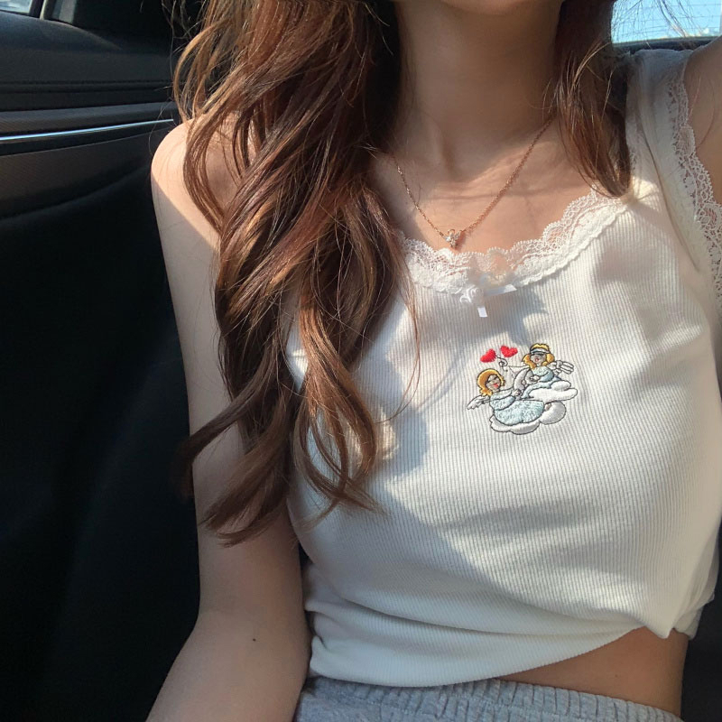 白色針織背心吊帶女2024新款網紅辣妹風短款內搭外穿上衣