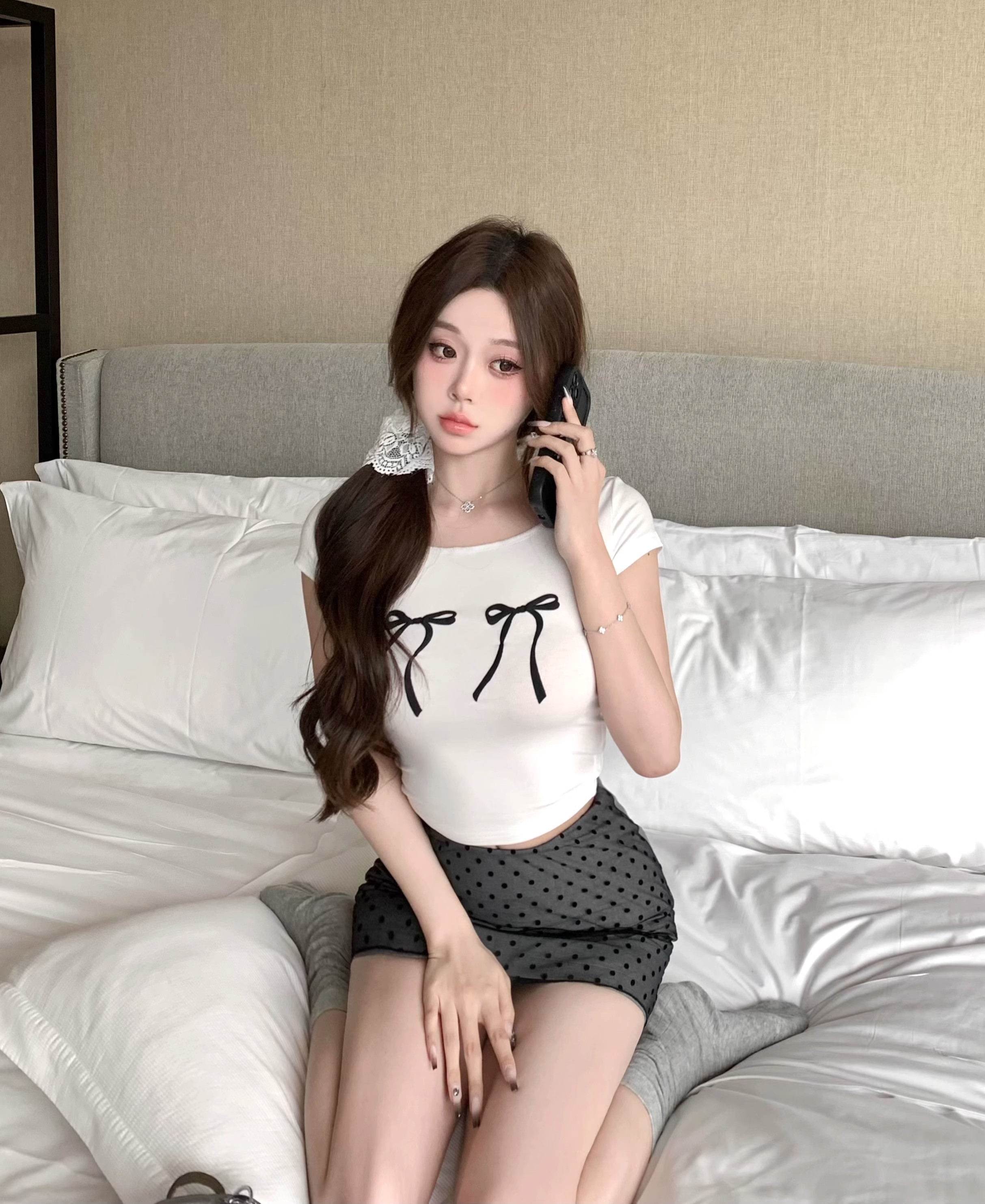 純棉 高彈力美式夏季純欲辣妹短款修身小眾設計感別致上衣