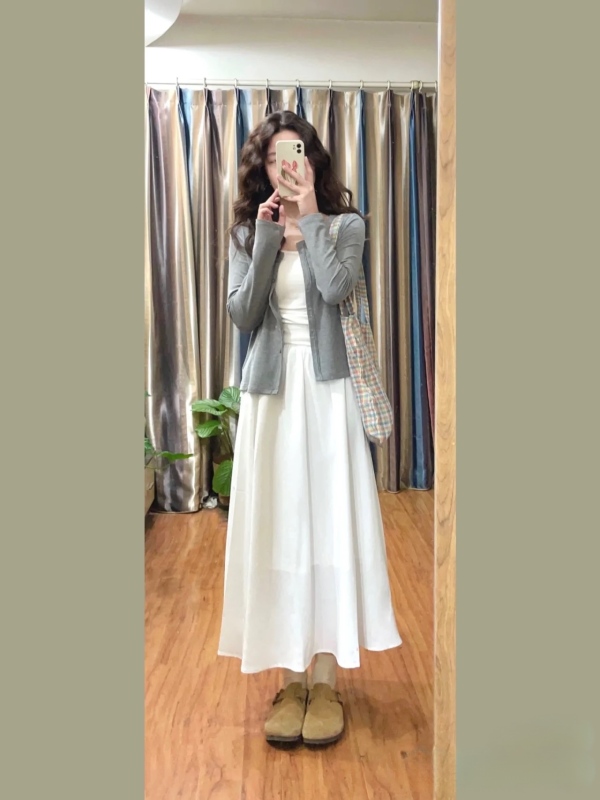 裙子女春季2024新款氣質溫柔風鹽系三件套韓劇女主初春穿搭一整套