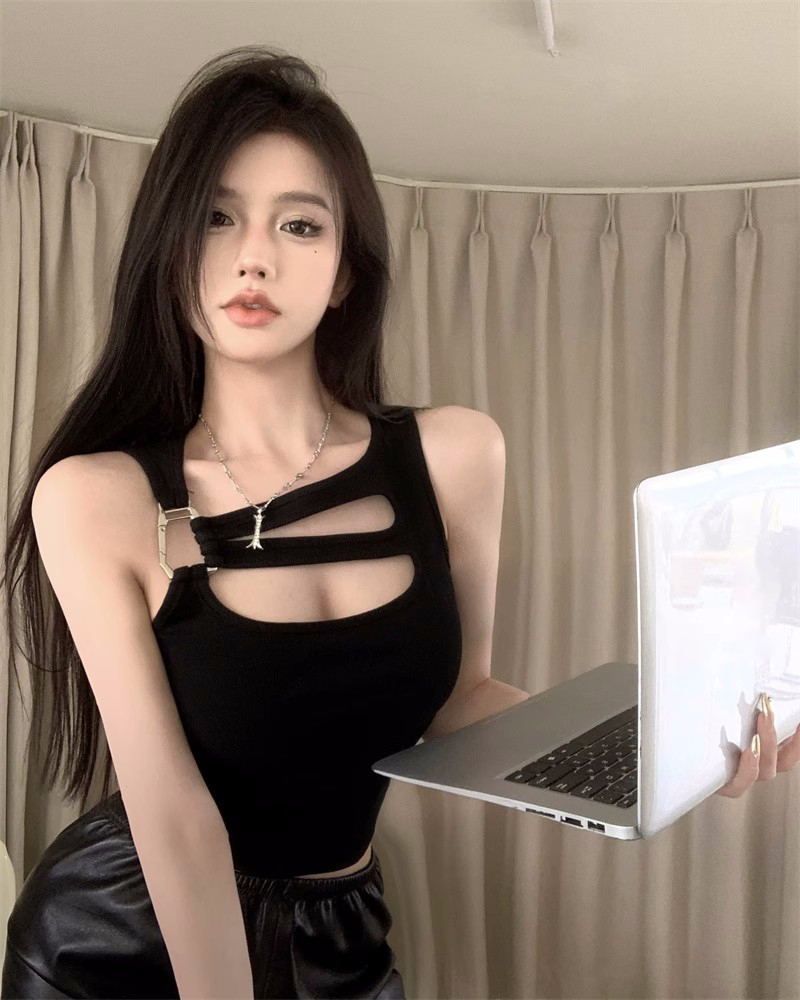 白色鏤空吊帶背心女夏季純欲風辣妹性感修身顯瘦內搭短款上衣外穿