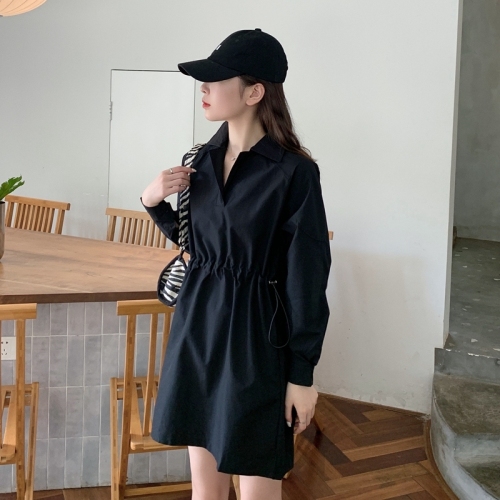2024 spring new style real shot large size temperament waist dress for age reduction fat MM bottoming shirt M-4XL 200 pounds