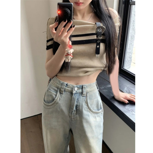 Retro Nostalgic Straight Jeans Women's Summer 2024 New Light Color Casual Versatile Wide Leg Floor-Mopping High Waist Pants