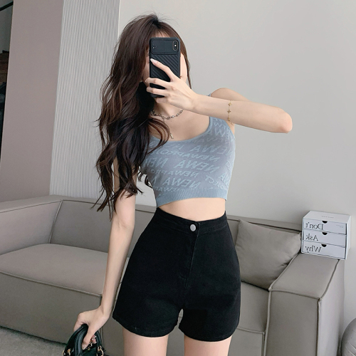 Versatile High Waist Denim Shorts Women's 2024 Summer New Casual Stretch Hot Pants Comfortable Hot Girls Tight and Slim