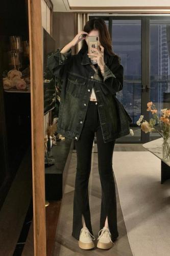 Real shot!  American high street retro loose washed distressed denim jacket for women 2024 spring and autumn new style