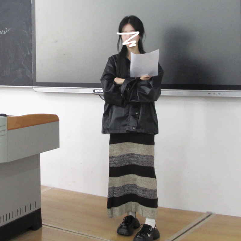 針織條紋吊帶連衣裙子女2024年早春春新款高級感打底內搭背心長裙