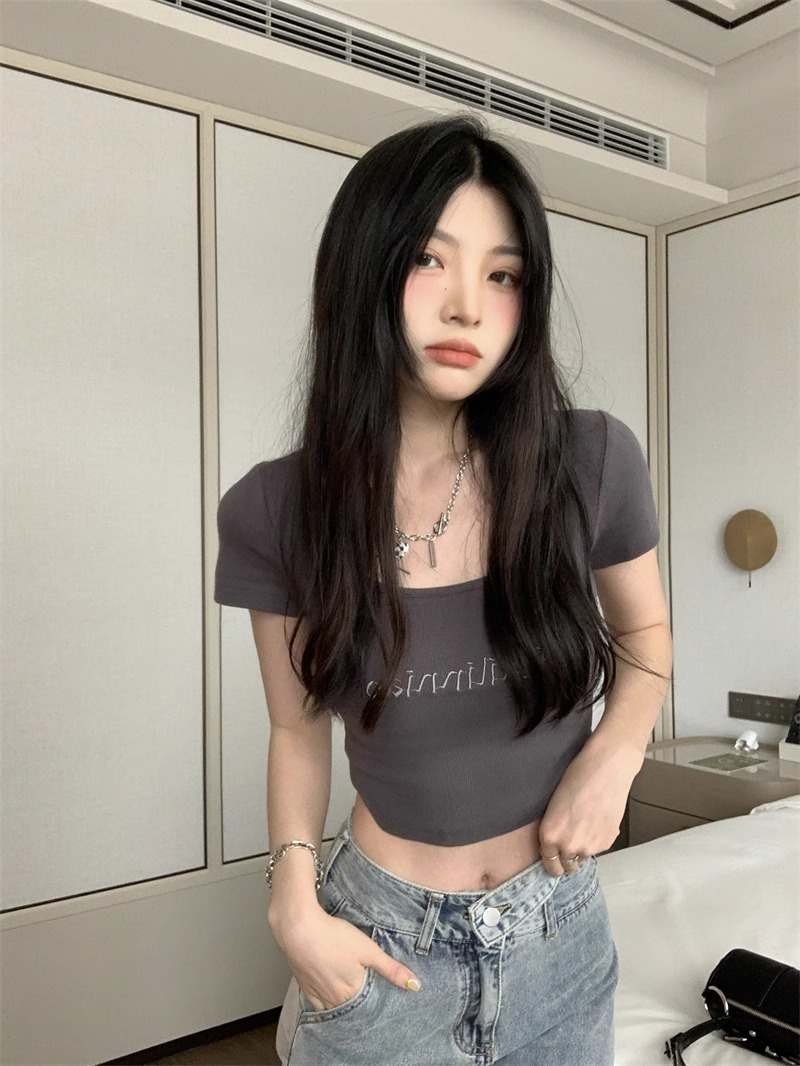 210克40支奧代爾92棉8氨綸 純棉短款短袖T恤圓領高彈力