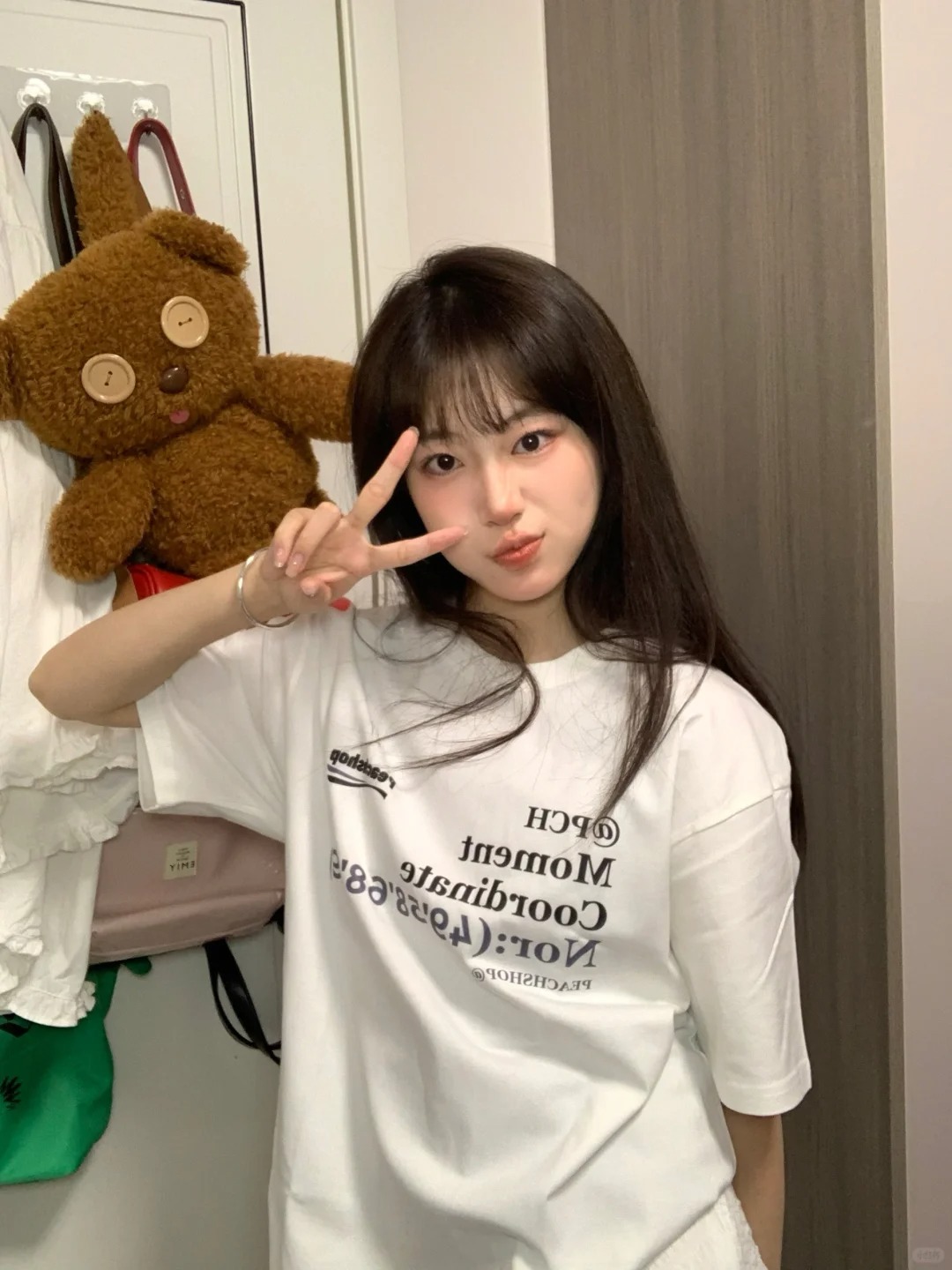 純棉 天貓質量 美式復古慵懶風字母印花寬鬆百搭T恤