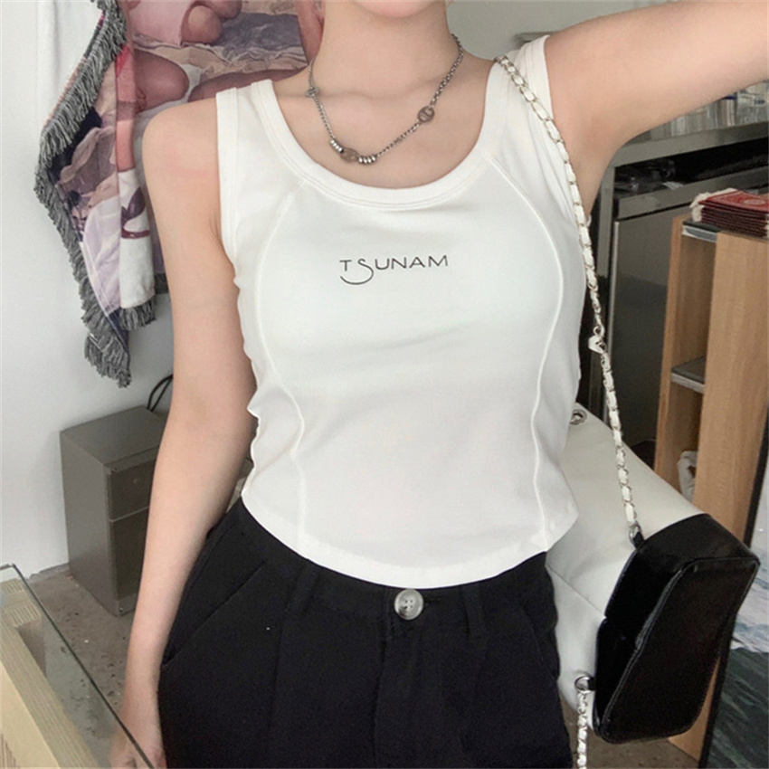 吊帶背心女帶胸墊一體式美背內搭外穿彈力修身辣妹打底上衣