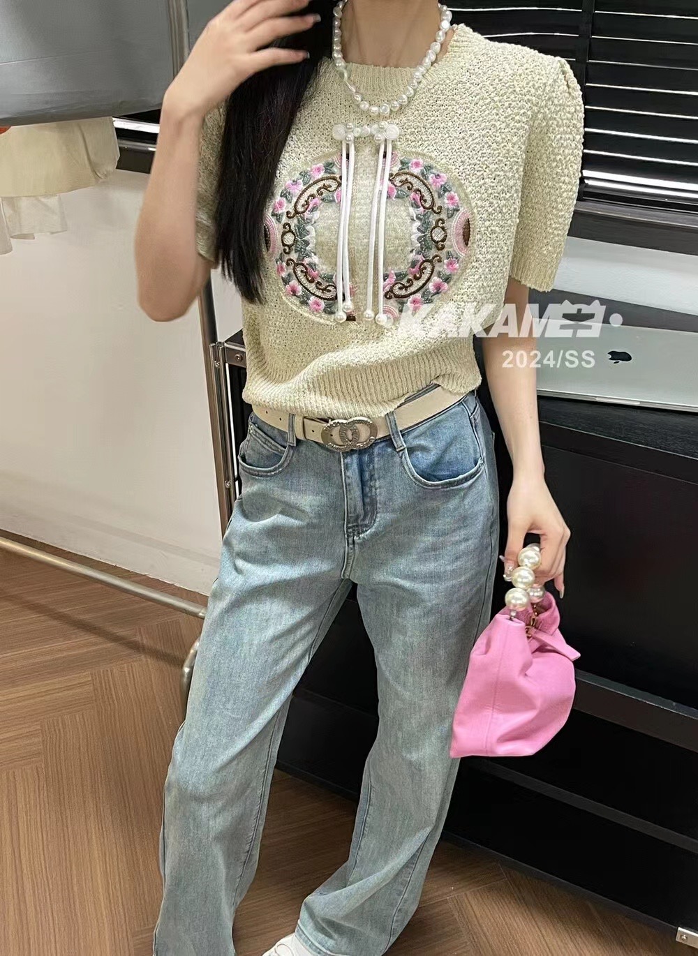 新中式國風復古重工刺繡針織衫女設計感溫柔洋氣甜美減齡別致麻曲