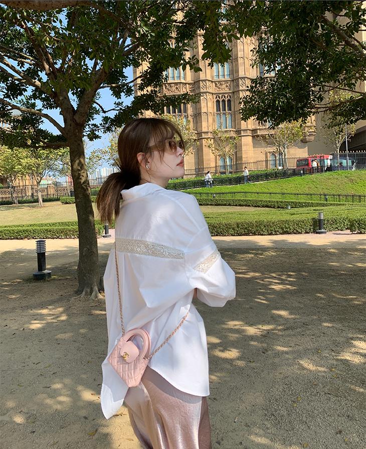 羅女士__襯衫控的審美積累 法式浪漫vibe 白色寬鬆顯瘦百搭襯衣春