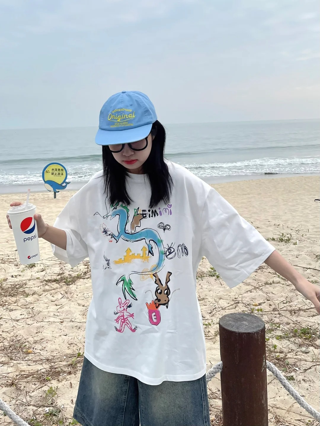 純棉 天貓質量 夏季寬鬆百搭卡通印花寬鬆百搭休閒T恤