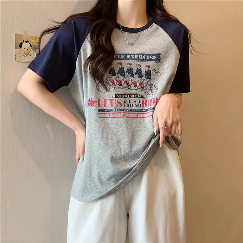 實拍純棉寬鬆短袖上衣女T恤