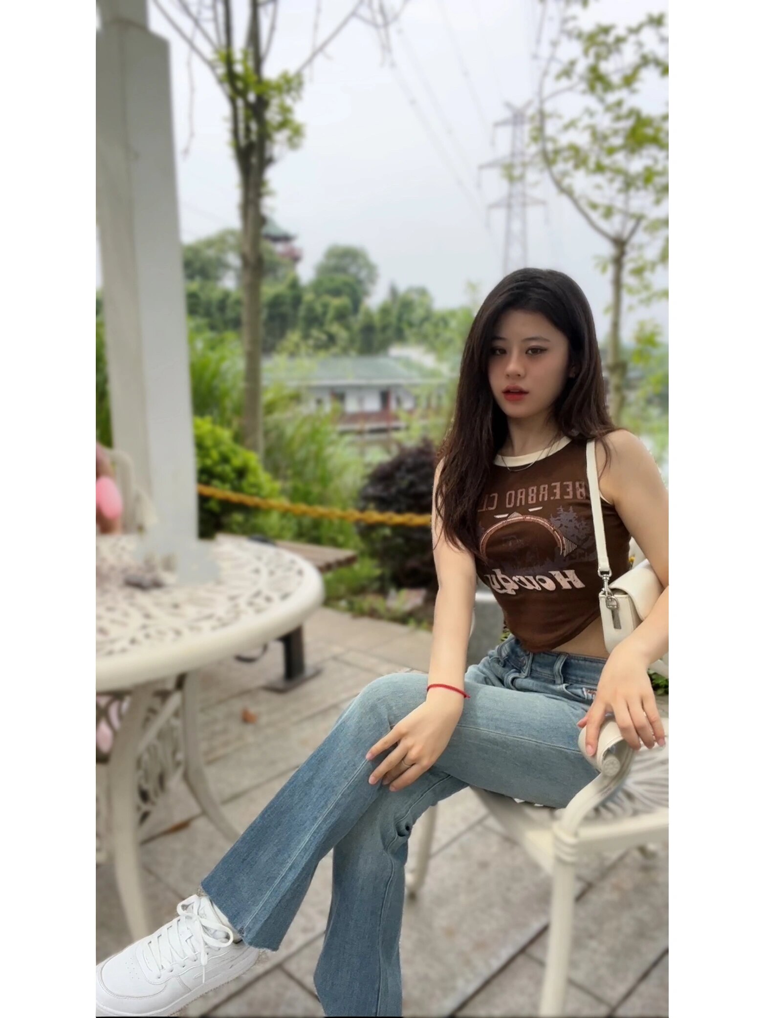 2024春夏吊帶背心女外穿印花防走光帶胸墊抹胸內搭打底上衣
