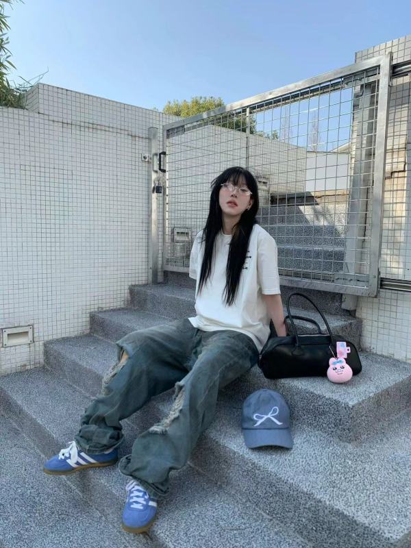 高質量純棉220克精梳緊密手感好直播品質前印花短袖t恤女