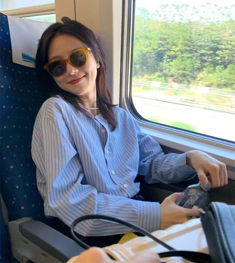 春秋季新款條紋長袖襯衫女減齡氣質上衣女