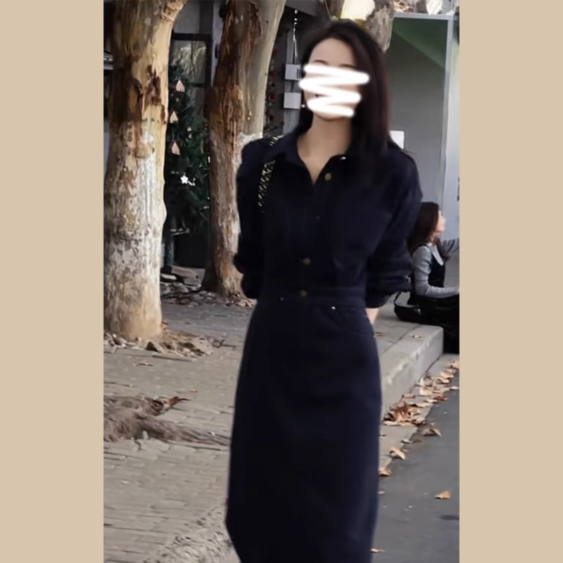 初春裝2024年新款法式氣質白色牛仔連衣裙子早春季穿搭長裙女夏天
