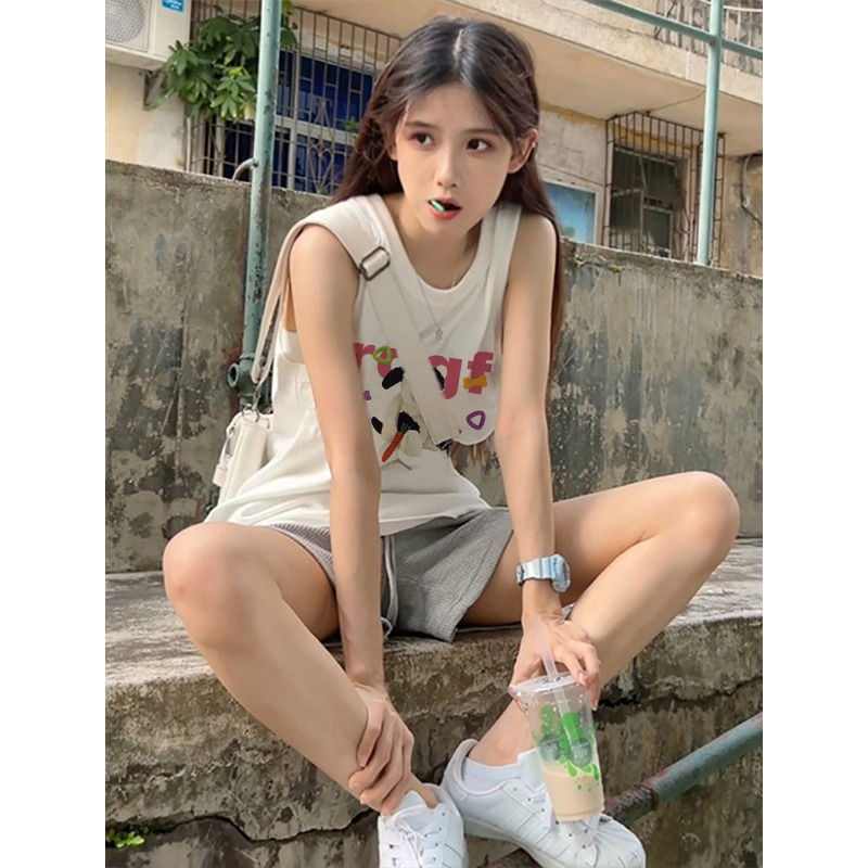 法式別致小眾設計感無袖上衣女夏日多巴胺彩色穿搭坎肩背心吊帶潮