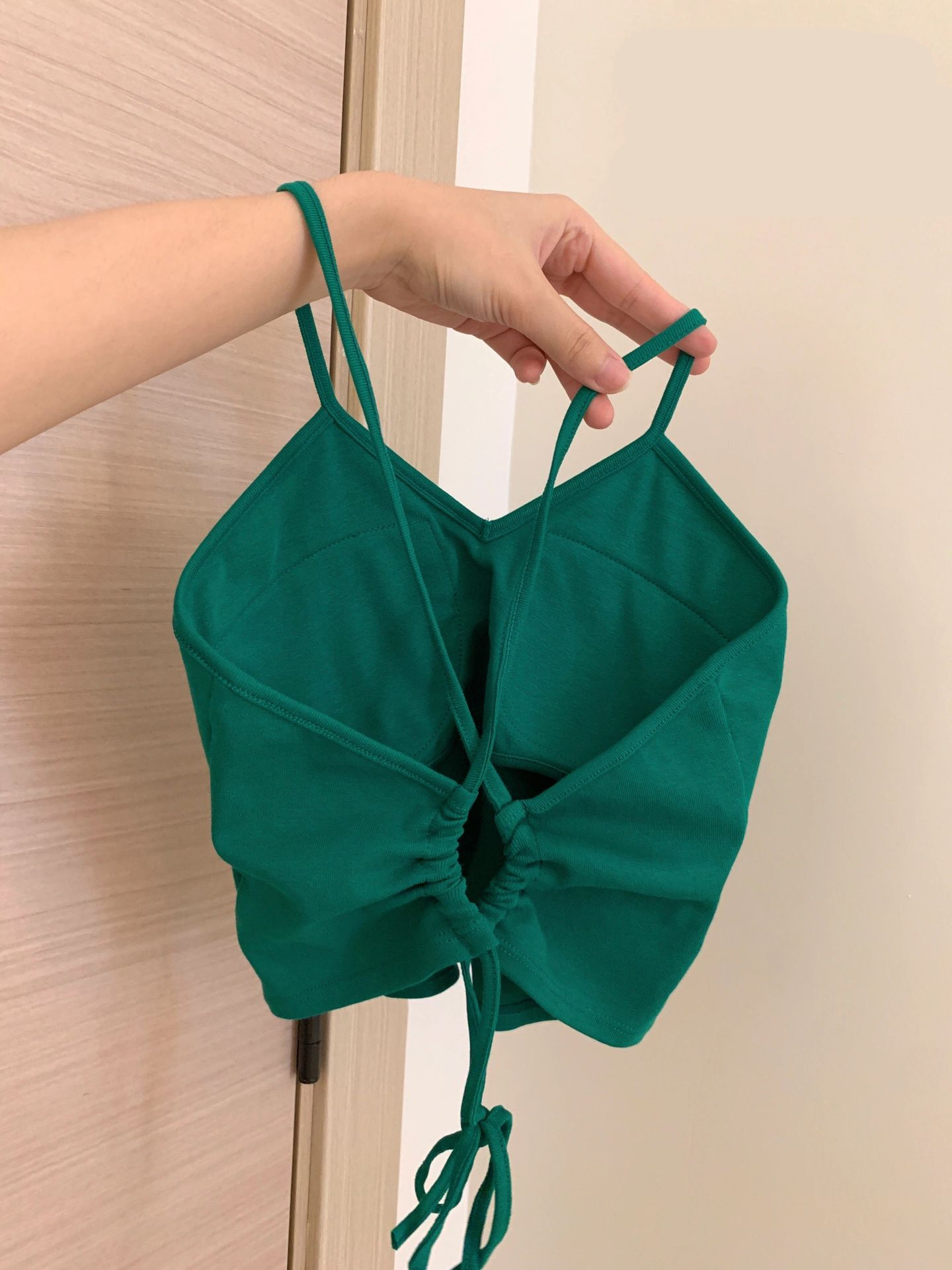 y2k美式辣妹綠色小吊帶背心女夏修身純欲甜辣上衣