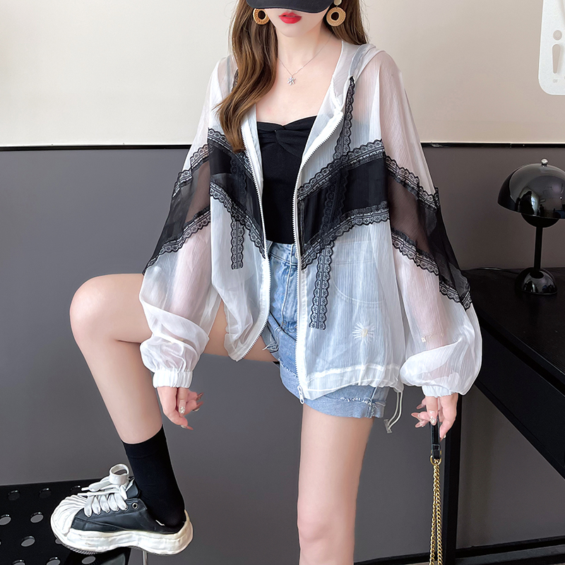 | 實拍 | 聚酯纖維100% | 原版布料 |夏薄款開衫防曬服外套女