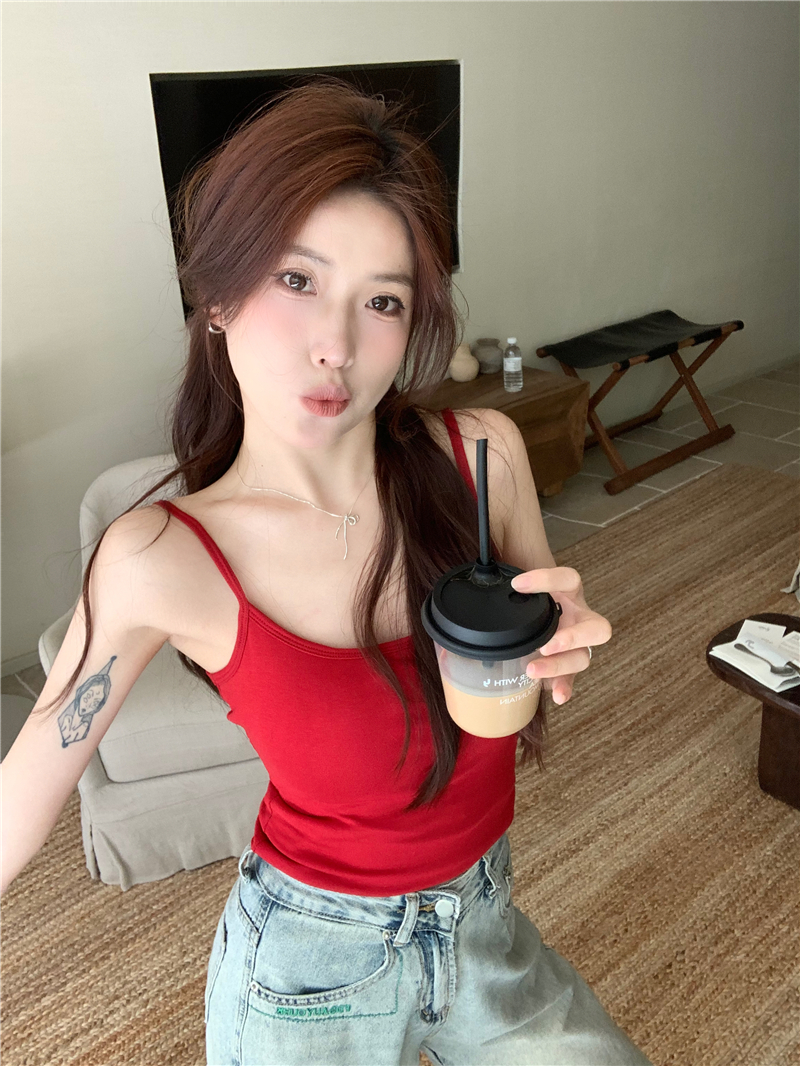 實拍 新款 辣妹簡約百搭美背設計感吊帶背心內搭顯瘦上衣