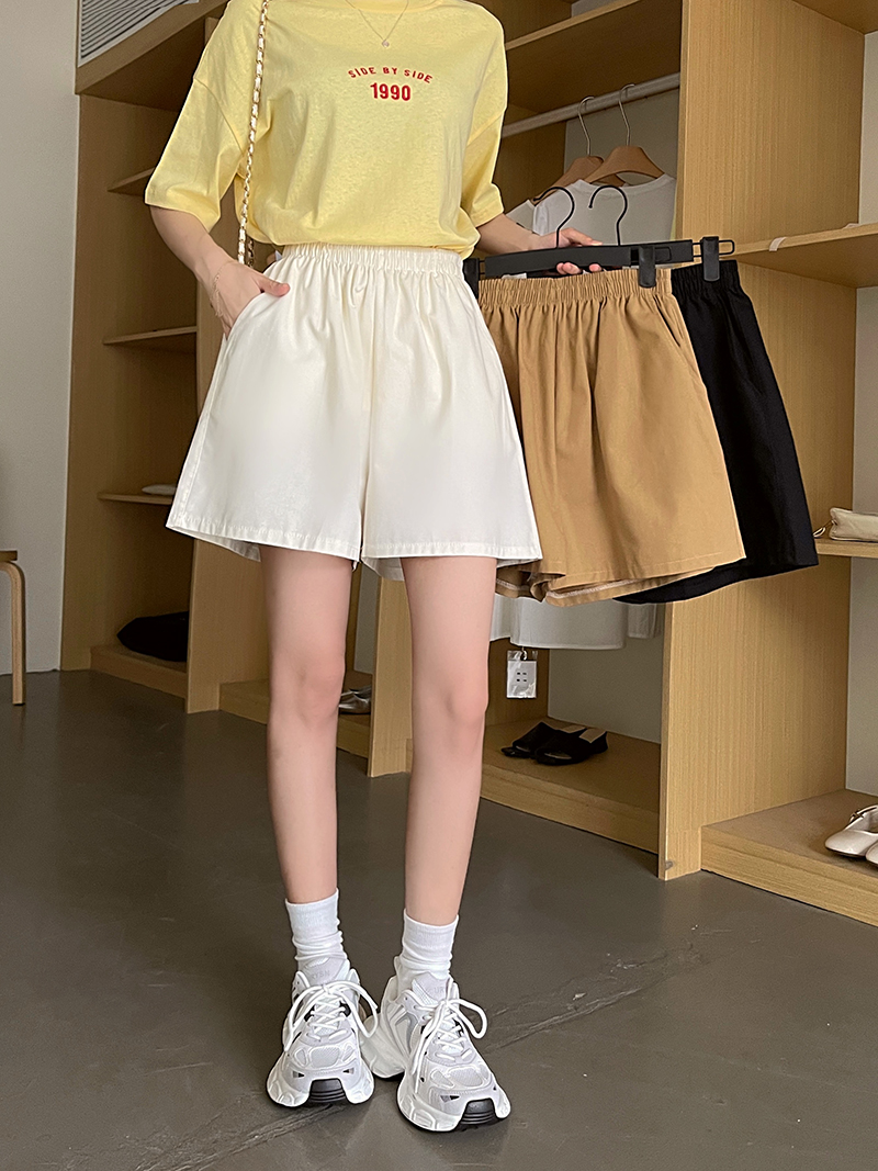 實拍 水洗全棉+後口袋 工裝短褲女夏季小個子休閒褲寬鬆闊腿褲