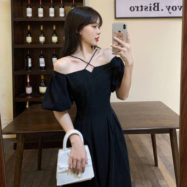 大碼夏季法式復古設計感小眾女神范赫本連衣裙胖妹妹收腰顯瘦裙