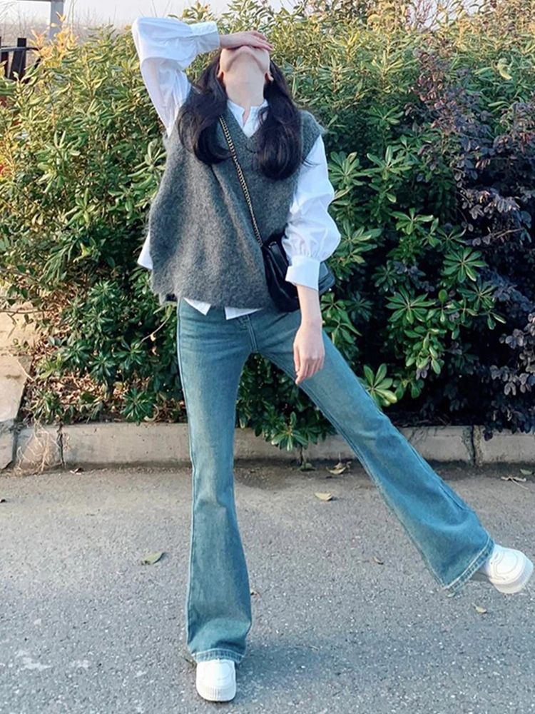 早春茶系穿搭女2024新款無袖針織馬甲