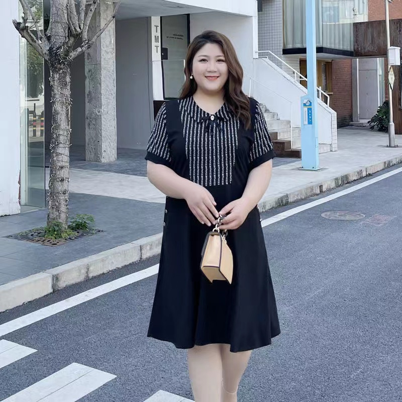 大碼連衣裙顯瘦遮肉夏季新款洋氣寬鬆顯瘦胖妹妹200斤裙子中長款