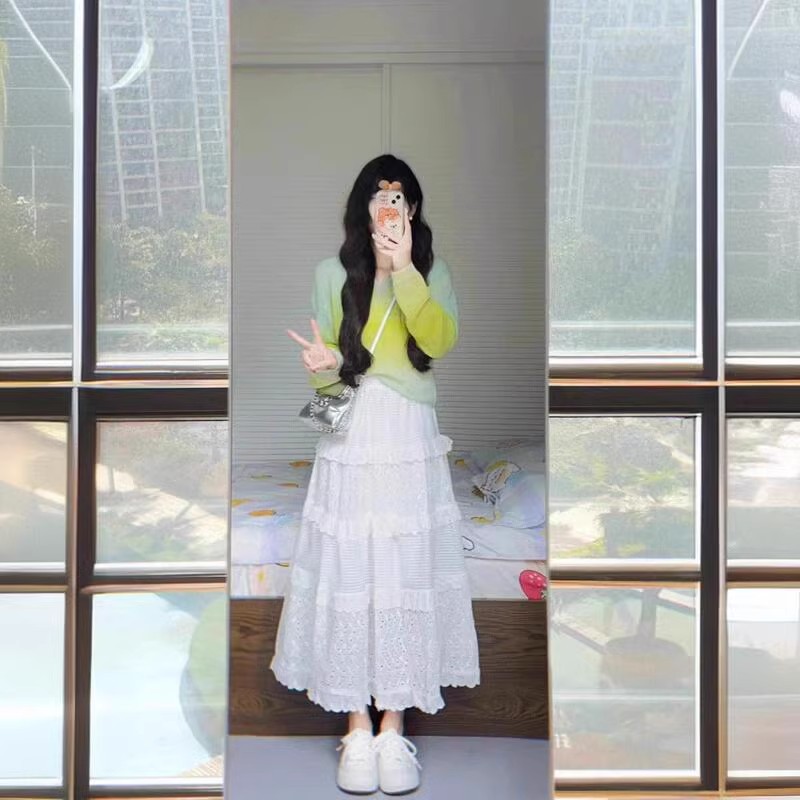 初春搭配一整套韓系穿搭高級感溫柔風甜美奶乖毛衣裙子兩件套裝女