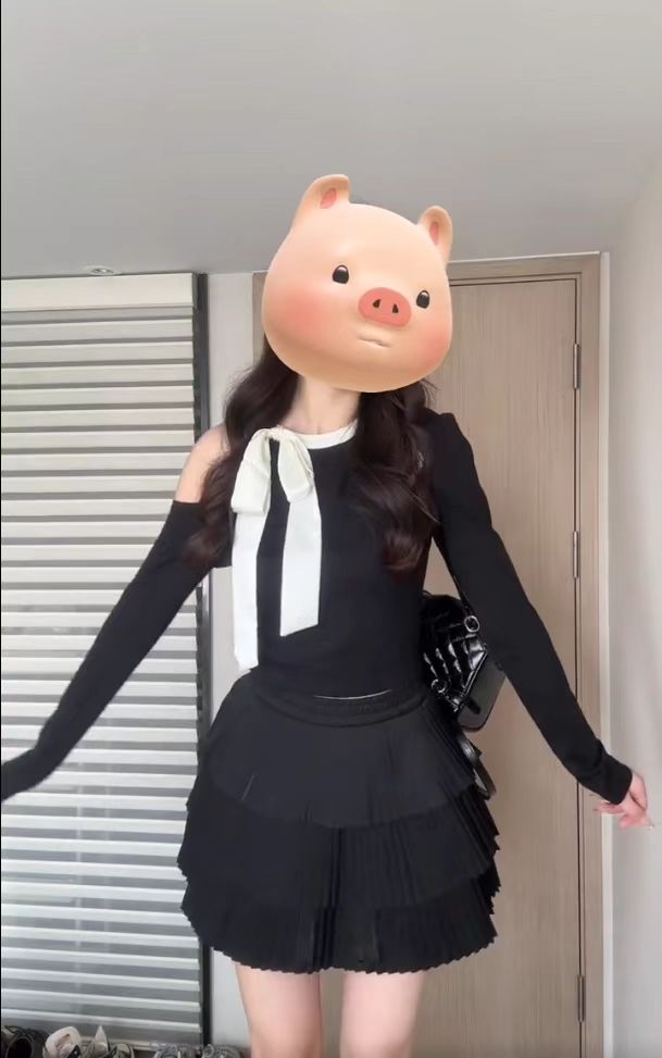 法式氣質純欲甜美蝴蝶結長袖針織衫半身裙冷淡系女裝高級套裝