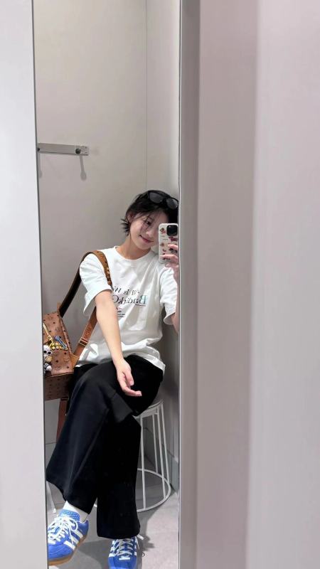 高質量純棉220克精梳緊密手感好直播品質前印花短袖t恤女