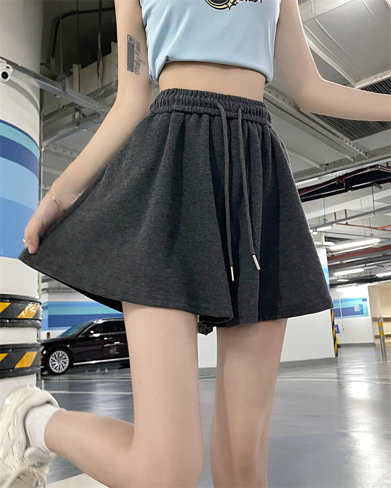 -實拍 夏季新款寬鬆休閒顯瘦闊腿百搭裙褲女