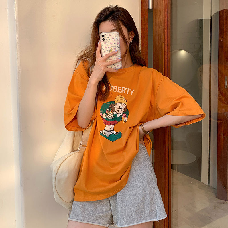 夏季寬鬆短袖韓版小天使愛心T恤女設計感休閒上衣