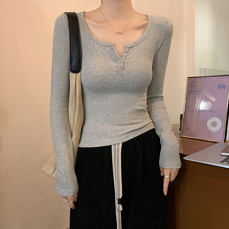 實拍2*2莫代爾260克長袖t恤春秋薄款修身純色打底衫圓領韓版女裝