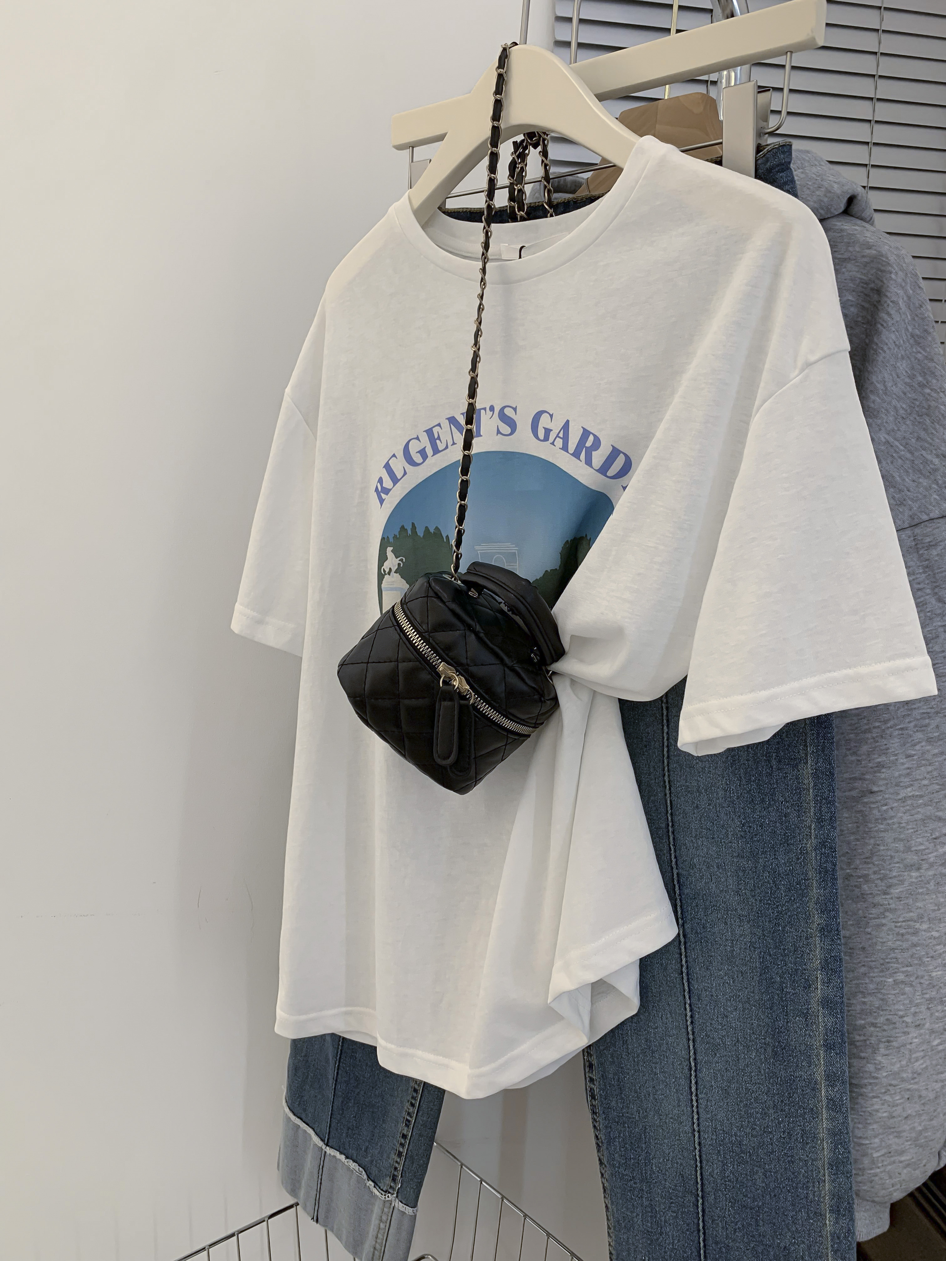 官圖 重磅/精梳純棉 後包領 有縫邊 S-XXXL 夏裝短袖T恤女